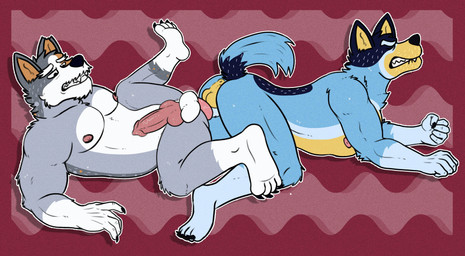 abstract_background age_difference all_fours anal anal_penetration animal_genitalia animal_penis anthro anthro_on_anthro anthro_penetrated anthro_penetrating anthro_penetrating_anthro anus areola backsack balls bareback biceps big_balls big_penis bodily_fluids butt canine_genitalia canine_penis claws clenched_teeth duo elderly elderly_anthro elderly_male erection eyebrows eyes_closed fur genitals holidays knot lying male male/male male_penetrated male_penetrating male_penetrating_male mature_anthro mature_male muscular muscular_anthro muscular_male narrowed_eyes nipples nude older_penetrated on_back pecs penetration penile penile_penetration penis penis_in_ass perineum plantigrade red_background sex simple_background son_penetrating_father spread_legs spreading sweat teeth tuft hyenainfected bluey_(series) father's_day bandit_heeler bob_heeler australian_cattle_dog canid canine canis cattledog domestic_dog herding_dog mammal pastoral_dog 2026 absurd_res hi_res father_(lore) father_and_child_(lore) father_and_son_(lore) incest_(lore) parent_(lore) parent_and_child_(lore) parent_and_son_(lore) son_(lore)