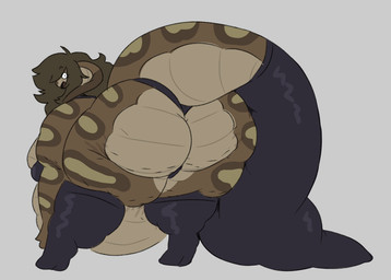 anthro belly big_belly big_butt breasts brown_body brown_hair butt cellulite clothing eyelashes female furgonomics hair legwear long_hair long_tail looking_back non-mammal_breasts obese obese_anthro obese_female overweight overweight_anthro overweight_female side_boob simple_background smile snake_hood solo stockings stretch_marks tail tail_clothing thick_tail underwear mexifurfoof amelia_(mexifurfoof) cobra reptile scalie snake 2024