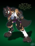 anthro biped bottomwear clothing footwear jewelry legwear male necklace pants paws shoes socks solo tail transformation underwear catmonkshiro ej_the_hyena hyena mammal spotted_hyena 2012 3:4