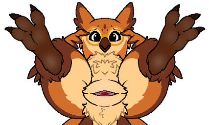 animal_genitalia butt butt_focus cloaca genitals horizontal_cloaca lying male on_back presenting xenoyia brew_(video_game) sigmund_(brew) avian bird owl digital_media_(artwork) low_res oekaki pawprint.ing_(artwork)
