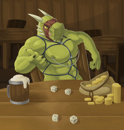 alcohol anthro beverage big_muscles chair claws coin d6 dice furniture gold_(metal) gold_coin green_body green_nipples green_scales horn licking licking_lips licking_own_lips male muscular muscular_anthro muscular_male nipple_piercing nipples piercing scales self_lick solo table tongue tongue_out yellow_sclera ahnik conditional_dnp microsoft the_elder_scrolls argonian reptile scalie absurd_res hi_res