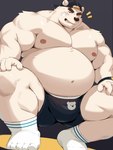 anthro barazoku belly big_belly bulge clothing fur hat headgear headwear humanoid_hands kemono male monotone_body monotone_fur moobs musclegut muscular muscular_anthro muscular_male navel nipples overweight overweight_anthro overweight_male simple_background solo underwear white_body white_fur bhtoss grandoroff bear mammal polar_bear ursine 2025 3:4 absurd_res hi_res