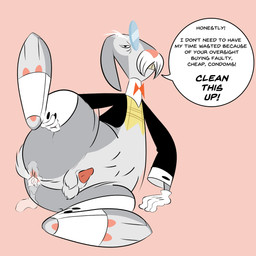 anal annoyed anthro anus balls bodily_fluids bottomless bottomless_anthro bottomless_male bow_tie buckteeth butt clothed clothing command_to_clean cum cum_in_ass cum_inside dialogue eyewear facial_hair feet fur genital_fluids genitals gloves grey_body grey_fur half-closed_eyes hand_on_ground handwear holding_leg long_ears lying male monocle multicolored_body mustache narrowed_eyes on_back partially_clothed penis pink_background presenting presenting_anus presenting_hindquarters raised_leg raised_tail scut_tail semi-anthro short_tail simple_background solo spats speech_bubble spread_legs spreading suit tail tail_anus talking_to_another talking_to_partner talking_to_viewer teeth text topwear two_tone_body vest bob-jiggles cartoon_network foster's_home_for_imaginary_friends mr._herriman lagomorph leporid mammal rabbit 1:1 absurd_res english_text hi_res