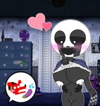 animal_mask big_breasts breasts duo eggplant_emoji female fox_mask genitals huge_breasts male male/female mask nipples pussy white_nipples yuuki_momofox five_nights_at_freddy's five_nights_at_freddy's_4 scottgames michael_afton nightmarionne_(fnaf) human humanoid mammal hi_res