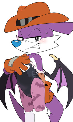 anthro bat_pattern bat_wings bedroom_eyes biped black_clothing black_leotard black_wings blush blush_lines bodily_fluids boots breasts bright_pupils brown_clothing brown_gloves brown_handwear brown_headwear cheek_tuft cleavage cleavage_cutout closed_smile clothed clothing cosplay crossdressing crossover_cosplay cutout facial_tuft fangs fedora femboy footwear fur gloves half-closed_eyes hand_on_own_breast handwear hat headgear headwear heart_cutout highleg knee_boots knee_highs legwear leotard looking_at_viewer male membrane_(anatomy) membranous_wings mouth_closed multicolored_body multicolored_fur narrowed_eyes pantyhose pattern_clothing pattern_legwear pattern_pantyhose pink_pantyhose plantigrade purple_body purple_ears purple_fur purple_tail purple_wings raised_tail seductive shoes simple_background smile solo tail teeth toony tuft two_tone_body two_tone_fur white_background white_body white_boots white_clothing white_footwear white_fur wings zoskylicious capcom darkstalkers sega sonic_the_hedgehog_(series) fang_the_hunter morrigan_aensland dipodid jerboa mammal rodent 2026 absurd_res colored colored_sketch crossover digital_media_(artwork) flat_colors hi_res portrait sketch three-quarter_portrait