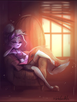 anthro blinders bottomwear breasts chair clothing collar computer electronics eyelashes eyewear female fluffy fluffy_tail footwear furniture hair hair_bun hand_on_cheek laptop light loose_footwear midriff pillow pupils red_sclera shoe_dangle shoes shorts slippers slit_pupils small_breasts smile solo spiked_collar spikes sunlight sunset tail topwear white_eyes white_hair siliciaart hellaverse helluva_boss mythology loona_(helluva_boss) canid canid_demon canine demon hellhound mammal monster mythological_canine mythological_creature 2020 hi_res