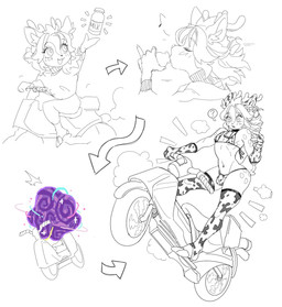 2_toes animal_print animal_print_bikini anthro antlers armwear bikini bulge clothing cow_print cow_print_bikini cowbell cowbell_collar drinking ear_piercing ear_tag feet femboy food hair horn legwear male markings milk motorcycle pattern_bikini pattern_clothing pattern_swimwear piercing riding_motorcycle short_tail solo spots spotted_body swimwear tail thigh_highs tied_hair toes transformed_clothing two-piece_swimsuit vehicle noruru3737 mario_kart_world nintendo noru_(noruru3737) deer mammal new_world_deer roe_deer hi_res sketch