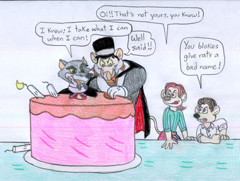 4_fingers angry anthro biped birthday_cake black_cape black_clothing black_eyebrows black_nose black_tie_(suit) bottomwear brown_eyebrows brown_hair brown_nose cake candle cape cheek_tuft clenched_teeth clothing curling_tail dessert devious_grin dialogue eating eating_cake evil_grin eyebrows facial_tuft female fingers fist food fur furniture glare glaring glaring_at_another gloves gluttony green_clothing green_sweater green_topwear grey_body grey_fur group hair handwear happy hat headgear headwear in_cake long_hair male messy multicolored_body multicolored_fur open_mouth open_smile pants pink_clothing pink_inner_ear pink_nose pointy_ears raised_tail red_bottomwear red_clothing red_pants red_shirt red_topwear shirt smile smiling_at_another speech_bubble suit sweater table tail tan_body tan_fur teeth text thick_eyebrows toony toothy_grin top_hat topwear tuft two_tone_body two_tone_fur white_clothing white_gloves white_hair white_handwear white_sclera white_shirt white_topwear yellow_sclera jose-ramiro aardman_animations disney don_bluth flushed_away the_great_mouse_detective the_secret_of_nimh jenner_(nimh) professor_padraic_ratigan rita_malone roddy_st._james mammal murid murine rat rodent 2025 colored colored_sketch crossover english_text graphite_(artwork) hi_res sketch traditional_media_(artwork)
