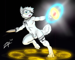 action_pose animal_genitalia anthro arcane_circle balls casting_spell chest_tattoo collar dagger fluffy fluffy_tail fully_sheathed genitals heterochromia holding_dagger holding_knife holding_melee_weapon holding_object holding_weapon icy-wolf knife leg_tattoo magic magic_user male melee_weapon pose runes sheath solo tail tattoo weapon wearing_collar zephyrpanthur canid canine canis mammal wolf 5:4 hi_res