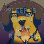 bodily_fluids collar cross crying dog_tags drooling fangs feral inverted_cross male nightmare_fuel possession saliva solo tears teeth tongue helelos_(artist) helelos beagle canid canine canis demon domestic_dog hunting_dog mammal scent_hound 1:1