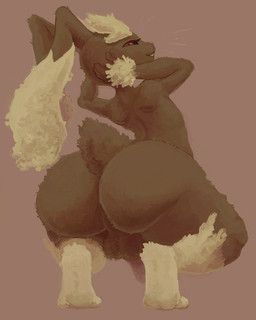 anthro balls big_balls big_butt biped black_sclera brown_body brown_fur bubble_butt butt cotton_tail crouching digitigrade erection fluffy_balls fur genitals hands_behind_head huge_butt looking_at_viewer looking_back looking_back_at_viewer male male_anthro penis pink_background rear_view red_eyes short_tail simple_background smile smiling_at_viewer solo tail tan_body tan_fur whiskers morbiddevotion nintendo pokemon generation_4_pokemon lopunny pokemon_(species) colored digital_media_(artwork) digital_painting_(artwork) full-length_portrait painting_(artwork) portrait shaded