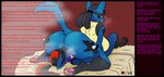 69_position anthro anthro_on_anthro big_butt biped black_body black_border black_fur black_markings blue_body blue_fur bodily_fluids border breasts breath butt chat_window collar cunnilingus dialogue duo eyes_closed face_in_ass facial_markings featureless_breasts female fur genitals hair hand_spike hay hay_bale head_markings highlights_(coloring) kneeling leg_grab leg_markings licking livestream looking_at_another looking_at_partner looking_back looking_back_at_another looking_back_at_partner male male/female markings mask_(marking) nude oral pawpads pink_pawpads ponytail pussy raised_tail red_eyes red_highlights sex sitting sitting_on_another smile socks_(marking) spikes spikes_(anatomy) spread_legs spreading tail text thigh_grab tongue tongue_out username vaginal wall_of_text yellow_body yellow_fur pomiart nintendo pokemon kotaro_(kotarofoxxxx) generation_4_pokemon lucario pokemon_(species) 2024 colored english_text hi_res