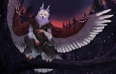 animal_genitalia animal_penis anthro balls black_penis bodily_fluids brown_body brown_fur crouching detailed_background equine_genitalia equine_penis erection feathers fur genital_fluids genitals grey_body grey_fur in_tree male male_anthro medial_ring mismatched_animal_penis mismatched_genitalia mismatched_penis night nude nude_anthro nude_male outside penis plant precum precum_string purple_body purple_fur red_body red_feathers solo tree white_body white_feathers white_fur i-psilone avian bird owl 2021