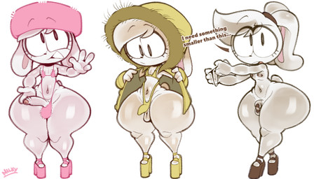 anthro balls band-aid band-aid_on_nipple band-aid_on_penis bandage bikini bikini_thong bikini_top bottom_heavy clothed clothing crossdressing crossdressing_male curvy_figure erection eyelashes femboy footwear genitals hair hat headgear headwear high_heels huge_hips huge_thighs hyper hyper_hips hyper_thighs ineffective_clothing male micro_bikini mostly_nude navel penis pink_bikini pink_clothing pink_hat pink_headwear pink_swimwear rabbit_ears scut_tail shoes short_tail skimpy skimpy_bikini solo swimwear tail thick_thighs thong two-piece_swimsuit underwear voluptuous voluptuous_male white_body wide_hips yellow_bikini yellow_clothing yellow_hat yellow_headwear yellow_swimwear ciavs ciavs_(chracter) lagomorph leporid mammal rabbit 7:4 absurd_res hi_res signature