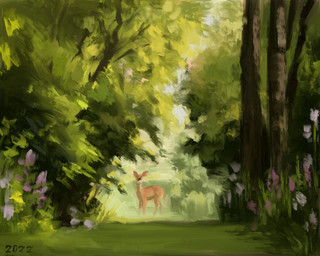 feral flower forest fur grass plant solo tan_body tan_fur tree alexpahomov deer mammal 2022