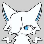 :< ambiguous_gender blue_eyes blue_inner_ear cheek_tuft eyelashes facial_tuft front_view fur grey_background hair kemono monotone_body monotone_fur monotone_wings noseless simple_background solo tuft white_body white_ears white_eyelashes white_fur white_hair wings lanli domestic_cat felid feline felis mammal unknown_species 2024 bust_portrait digital_media_(artwork) portrait