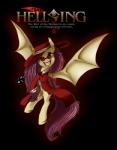 clothing eyewear female feral glasses membrane_(anatomy) membranous_wings shadow smile solo text title wings unknown_artist friendship_is_magic hasbro hellsing my_little_pony alucard_(hellsing) flutterbat_(mlp) fluttershy_(mlp) bat mammal english_text hi_res