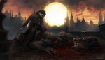 4_toes 5_fingers action_scene anthro black_body black_fur blood bodily_fluids claws clothed clothing day decapitation detailed_background duo feet fingers fur gore male outside sky toes wolnir bloodborne fromsoftware mythology sony_corporation sony_interactive_entertainment the_hunter_(bloodborne) beast_(bloodborne) canid canine canis mammal monster mythological_canine mythological_creature scourge_beast_(bloodborne) werecanid werecanine werecreature werewolf wolf 2021 digital_media_(artwork) hi_res