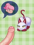 :3 all_fours anthro duo female foreskin genitals male male/female markings mole_(marking) nude pattern_background penis simple_background smile sleepiitreat animal_crossing nintendo olivia_(animal_crossing) villager_(animal_crossing) domestic_cat felid feline felis human mammal 3:4 absurd_res hi_res