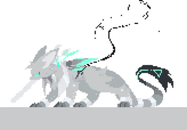 ambiguous_gender armor armor_plates big_tail black_body black_fur black_tail black_tail_tip breath cybernetics dipstick_tail feral fur green_body green_fur green_markings green_tail grey_body grey_ears grey_fur grey_inner_ear grey_tail kemono leg_tuft long_tail machine markings multicolored_body multicolored_fur multicolored_tail panting quadruped ranged_weapon simple_background smoke solo standing tail tail_markings teal_eyes teal_markings tuft weapon weapon_on_shoulder white_background wounded zerov rhm.b_wt_(faszlindel) cyborg felid feline felis mammal 2022 2d_animation animated colored digital_media_(artwork) frame_by_frame full-length_portrait loop motion_tweening pixel_(artwork) pixel_animation portrait seamless_loop