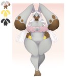 accessory anthro areola areola_slip big_breasts big_ears bra breasts brown_body brown_fur clothing diggersby dipstick_ears dipstick_limbs ears_down eyelashes female fur generation_6_pokemon grey_body grey_eyes grey_fur hadzukonami hair hair_accessory heart_cutout heart_eyes heart_symbol hi_res huge_breasts long_hair looking_at_viewer multicolored_ears navel nintendo overweight overweight_female panties pink_background pink_bra pink_clothing pink_panties pink_underwear pivoted_ears pokemon pokemon_(species) simple_background smile solo thick_thighs underwear whiskers white_background white_body white_fur white_hair wide_hips yellow_body yellow_fur