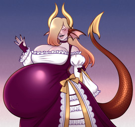 bow_(clothing) classy clothed clothing dress fancy_clothing female gesture hyper hyper_pregnancy looking_at_viewer noble pregnant pregnant_humanoid solo tail waving waving_at_viewer wellbredkitsune mythology estelle_(wellbredkitsune) animal_humanoid dragon dragon_humanoid humanoid mythological_creature mythological_scalie scalie scalie_humanoid vampire hi_res busty_boy_(lore)