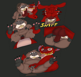 antennae_(anatomy) anthro ball_sniffing balls big_balls big_penis black_eyes bodily_fluids brown_body brown_fur buckle cum cum_in_vagina cum_inside duo female from_front_position fur genital_fluids genitals licking lying male male/female missionary_position multi_limb musk on_back oral penetration penis presenting presenting_vulva red_body red_fur rough_sex sex slightly_chubby sniffing teeth tongue vaginal vaginal_penetration vulva yellow_teeth jaythefox333 disney lilo_and_stitch zootopia leroy_(lilo_and_stitch) nibbles_maplestick alien beaver experiment_(lilo_and_stitch) mammal rodent absurd_res comic hi_res