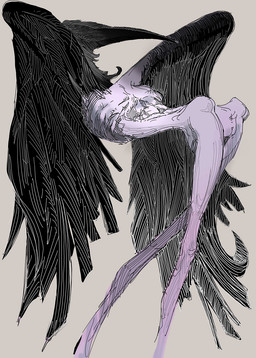 backbend black_body black_feathers feathers female flexible for_a_head genitals grey_background purple_body purple_skin simple_background solo vulva wide_hips winged_arms wings scuotivento dark_souls fromsoftware ornifex animal_head animal_humanoid avian avian_humanoid bird bird_humanoid corvid corvid_humanoid corvus_(genus) corvus_humanoid crow_demon crow_humanoid humanoid oscine passerine hi_res