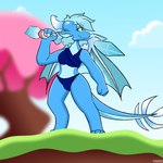 anthro bra breasts bulge clothed clothing environment gynomorph intersex melee_weapon panties panties_bulge solo sword tail underwear weapon travis_the_dragon mythology penelope_(travis_the_dragon) dragon mythological_creature mythological_scalie scalie 1:1 hi_res trans_(lore) trans_woman_(lore)