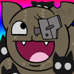 ambiguous_gender brown_body eye_patch eye_scar eyewear facial_scar fangs feral group noseless open_mouth open_smile rainbow rainbow_background round_head scar simple_background smile solo_focus stitch_(sewing) teeth text wywyrm awesome_face mewgenics maisie_(mewgenics) domestic_cat felid feline felis mammal 1:1 artist_name colored digital_drawing_(artwork) digital_media_(artwork) hi_res icon meme female_(lore) mother_(lore) mother_and_child_(lore) parent_(lore) parent_and_child_(lore)