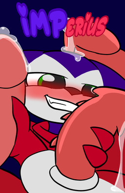 balls big_balls big_penis blush bodily_fluids cum erection gangbang genital_fluids genitals green_eyes group group_sex handjob male male/male penile penis sex simple_background size_difference smile conditional_dnp theyiff bandai_namco digimon demon digimon_(species) guilmon imp impmon comic cover cover_art cover_page hi_res