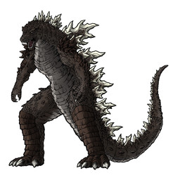brown_body brown_scales claws feral kiryugoji male roaring scales simple_background solo spikes spinal_plates tail teeth ubai godzilla_(series) monsterverse toho godzilla kaiju lizard reptile scalie 1:1 2025 hi_res