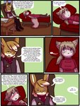 2013 3:4 anthro babystar biped blush chocolatekitsune chocolatekitsune_(character) comic detailed_background dialogue digital_media_(artwork) duo english_text eyes_closed eyewear female fur gemma_polson glasses hair hi_res lagomorph leporid lying male mammal rabbit rodent sciurid sitting text tree_squirrel