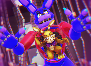 anthro bow_tie buckteeth clothing corruption duo long_ears machine male smile teeth topwear vest whiskers malicekira five_nights_at_freddy's five_nights_at_freddy's:_help_wanted fnaf_vr_help_wanted scottgames fanmade_design_glamrock_bonnie glamrock_bonnie_(fnaf) glitchtrap animatronic lagomorph leporid mammal rabbit robot 2022 3d_(artwork) digital_media_(artwork) hi_res mikumikudance_(artwork)
