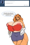 2:3 amanda_(simonaquarius) anthro areola big_areola big_breasts bra breasts canid canine clothing curvy_figure english_text erect_nipples female fox hair huge_breasts hybrid lagomorph leporid long_hair mammal nipples orange_hair purple_eyes rabbit simonaquarius solo text underwear undressing voluptuous