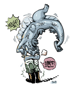 almost_fully_inside belly body_in_mouth clothing duo female female_pred feral footwear grey_body grey_scales head_first male oral_vore scales shoes simple_background text vore white_background shyguy9 mythology dragon human mammal mythological_creature mythological_scalie scalie 2018 hi_res