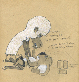 anthro bodily_fluids briefs bulge bulge_size_difference clothed clothing cum cum_in_clothing dialogue drunk duo erection erection_under_clothing genital_fluids genitals lying male male/male on_back penis precum skimpy speedo substance_intoxication swimwear tenting text topless tsundere underwear wet wet_clothing tush_(artist) illumination_entertainment sing_(movie) buster_moon eddie_noodleman bovid caprine domestic_sheep koala mammal marsupial sheep vombatiform english_text hi_res