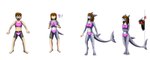 anthro belt black_hair blue_eyes blush bottomwear breast_growth breasts brown_hair clothed clothing countershade_face countershade_neck countershade_torso countershading duo feet female female_symbol fully_clothed gender_symbol gender_transformation grey_eyes grey_markings growth hair hands_on_own_breasts horn human_to_anthro interrobang looking_at_own_tail looking_at_viewer male markings membrane_(anatomy) mtf_transformation navel neck_gills non-mammal_breasts non-mammal_navel open_mouth red_body shark_tail shocked shorts simple_background snout snout_growth solo_focus species_transformation standing striped_body stripes swimwear symbol tail tail_growth toes topwear transformation transformation_sequence transformation_through_magic transformative_clothing two-piece_swimsuit webbed_feet white_background white_body white_countershading yellow_markings tomek1000 tomek1000_(character) fish marine shark 2014 absurd_res colored hi_res trans_(lore) trans_woman_(lore)