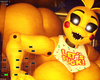 anthro big_breasts big_butt breasts butt camera_view female gameplay_mechanics huge_breasts huge_butt looking_at_viewer solo thick_thighs voluptuous_female wide_hips master_yorg five_nights_at_freddy's five_nights_at_freddy's_2 scottgames toy_chica_(fnaf) 3d_(artwork) 5:4 digital_media_(artwork) hi_res
