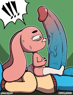 anthro balls big_balls big_penis bodily_fluids bottomless bottomless_male clothed clothing dominant erection female flat_chested genitals glans huge_balls huge_penis humanoid_genitalia humanoid_penis hyper hyper_genitalia hyper_penis larger_dom larger_male legwear loli long_penis male mostly_nude nervous nipples penis scared sitting size_difference small_but_hung smaller_female straddling sweat thick_penis thigh_highs thigh_highs_only vein veiny_penis young young_anthro young_but_hung young_focus garabatoz cartoon_network the_amazing_world_of_gumball anais_watterson gumball_watterson domestic_cat felid feline felis lagomorph leporid mammal rabbit 2022 hi_res brother_(lore) brother_and_sister_(lore) incest_(lore) sibling_(lore) sister_(lore)