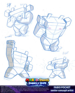 4_fingers anthro arms_bent blue_line_art blush clothed clothed_anthro clothed_female clothing copyright_symbol featureless_face female female_anthro fingers fist fist_in_palm footwear hair hands_behind_back long_ears motion_lines muscular muscular_anthro muscular_female nervous pigtails raised_fist raised_hand rock shy simple_background solo standing symbol text thick_thighs title victory_pose white_background white_body white_clothing white_footwear white_hair white_wrestling_singlet wrestling_singlet fabio_pochet mario_bros mario_plus_rabbids_sparks_of_hope nintendo raving_rabbids rayman_(series) ubisoft bedrock_(mario_plus_rabbids) spark_hunter elemental_creature hybrid lagomorph mammal mineral_fauna rabbid rock_creature 2022 4:5 absurd_res artist_name colored colored_line_art colored_pencil_(artwork) concept_art crossover english_description english_text hi_res multiple_images official_art shaded traditional_media_(artwork)