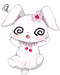 accessory blush dizzy female female_feral feral flower flower_in_hair fur genitals hair hair_accessory plant pussy simple_background solo spiral_eyes spread_legs spreading white_background white_body white_fur azuo jewelpet sanrio sega sega_fave ruby_(jewelpet) lagomorph leporid mammal rabbit hi_res