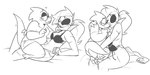 2:1 alphys animal_humanoid anthro arm_around_shoulders arm_support athletic belly black_and_white blush bottomwear bra breasts buckteeth clothed clothing clothing_aside cuddling denim denim_bottomwear denim_clothing duo eye_patch eye_scar eyewear facial_scar female female/female fish fish_humanoid glasses hair hand_on_tail head_spikes humanoid humanoid_on_anthro jeans lizard marine marine_humanoid monochrome non-mammal_breasts noseless nude on_lap on_top pants partially_clothed pixylbyte ponytail reclining reptile scalie scar shirt shorts sitting slightly_chubby spikes spikes_(anatomy) t-shirt tail teeth thick_tail topwear undertale undertale_(series) underwear undressing undressing_partner undressing_self undyne