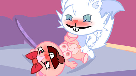 accessory anthro balls blush bow_ribbon breasts buckteeth duo female genitals hair_accessory hair_bow hair_ribbon heart_in_pupils looking_at_another male male/female nipples nude open_mouth penetration penis ribbons sex teeth vaginal vaginal_penetration vulva smexer happy_tree_friends giggles_(htf) snowers_(fan_character) chipmunk ground_squirrel mammal rodent sciurid 16:9 hi_res widescreen