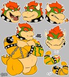 anthro bracelet collar featureless_crotch hair horn jewelry male muscular muscular_anthro muscular_male open_mouth orange_hair solo spiked_bracelet spiked_collar spikes tattoo thelewdshi mario_bros nintendo bowser chain_chomp koopa scalie absurd_res hi_res signature