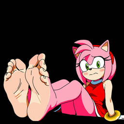 5_toes anthro barefoot blush feet feet_up female female_anthro foot_fetish foot_focus humanoid_feet looking_at_viewer nails plantigrade soles solo toenails toes catuwumiau sega sonic_the_hedgehog_(series) amy_rose eulipotyphlan hedgehog mammal 1:1 hi_res