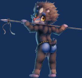 anthro bottomwear brown_body brown_fur butt butt_pose casual_exposure cheek_tuft clothed clothing countershading facial_tuft fur grass_skirt loincloth looking_at_viewer looking_back male melee_weapon polearm pose rear_view short_tail simple_background skimpy smile solo spear standing tail tan_body tan_fur topless transparent_background tribal tuft weapon white_body white_countershading yellow_eyes bitfly pomm haplorhine mammal mandrill monkey old_world_monkey primate 2017 alpha_channel digital_media_(artwork) full-length_portrait hi_res portrait signature