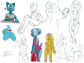 5_fingers accessory alternate_costume anthro anus armor bandage blue_body blue_fur bone bow_(feature) bow_accessory bow_ribbon clothing computer duo electronics eyelashes eyes_closed fangs female fingers flat_chested fur furgonomics genitals headgear helmet lifeguard mature_female money nude one-piece_swimsuit open_mouth panties presenting presenting_vulva prostitution pubes raised_tail ribbons skull skull_helmet solo swimwear tail tail_accessory tail_bow tail_ribbon teeth text underwear vulva whiskers yellow_body yellow_fur young young_anthro young_female drockdraw adventure_time cartoon_network the_amazing_world_of_gumball bronwyn_(adventure_time) nicole_watterson bear canid canine canis domestic_cat domestic_dog felid feline felis hybrid mammal pup_(adventure_time) rainicorn 2017 4:3 digital_media_(artwork) english_text hi_res multiple_images sketch