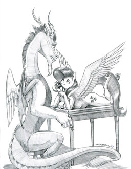 anthro apple breast_squish breasts cutlery duo eye_contact female food fork fruit furniture hooves kitchen_utensils looking_at_another male nude plant squish stool table tools unguligrade wings baron_engel friendship_is_magic hasbro my_little_pony mythology discord_(mlp) fluttershy_(mlp) chimera draconequus equid equine mammal mythological_creature mythological_equine pegasus graphite_(artwork) hi_res sketch story story_in_description traditional_media_(artwork)