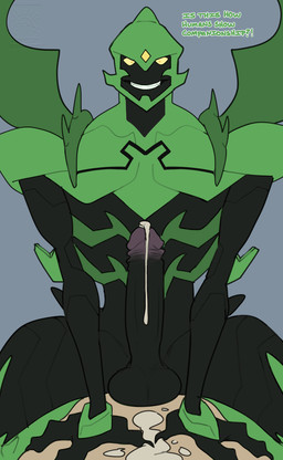 anal anal_orgasm anal_penetration balls bodily_fluids cowgirl_position cum dialogue duo ejaculation from_front_position genital_fluids genitals hands-free male male/male not_furry on_bottom on_top orgasm penetration penis sex smile text drstrangeluvve dc_comics green_beetle alien arthropod human humanoid insect mammal absurd_res english_text hi_res